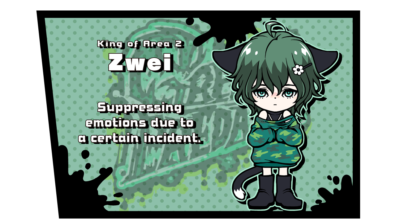 king of Area 2 Zwei Suppressing emotions due to a certain incident.